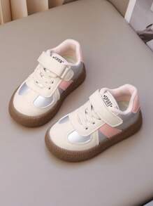 Girls' Canvas Sneakers Spring & Summer, New Kids Moving Shoes, Soft Bottom Hook And Loop Toddler Infant Babies Walking Shoes, Low-Top Boys & Girls School Running Shoes