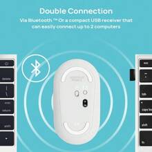 Logitech Ratón inalámbrico Bluetooth Pebble, diseño de piedra de unicolor, adecuado para oficina, Mac, iPad, portátil, computadora de escritorio (Negro) - Negro - Ver 2