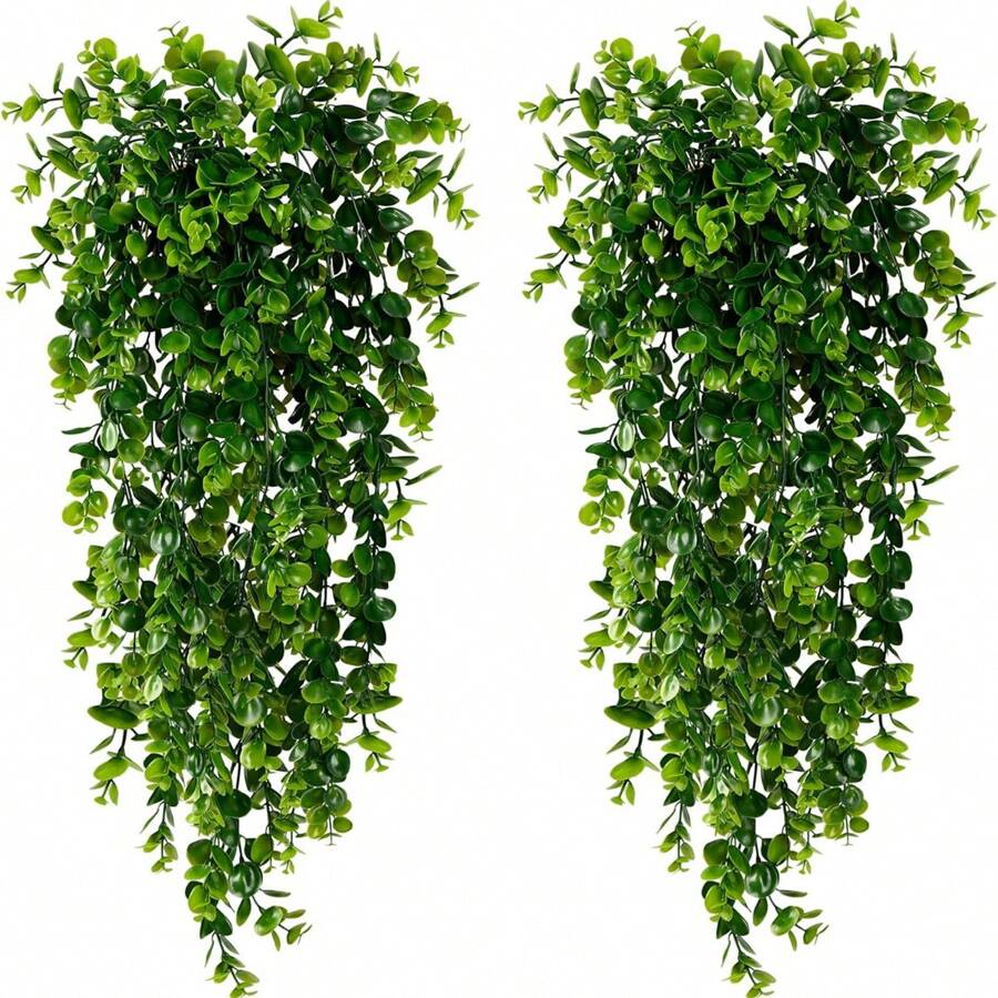 1/2件裝人造懸掛植物 曼陀羅藤蔓綠色植物牆架裝飾,適用於室內外、客廳架子、房間、廚房、居家、婚禮、臥室裝飾 - 尤加利掛藤-綠色 - 查看 1