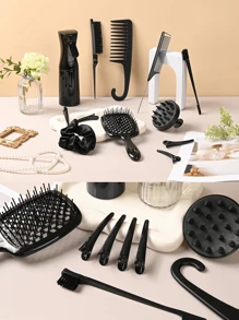 15 Piece Hair Styling Brush, 1/12/13 Piece Hair Combs, Pointed Tail Combs, Rat Tail Combs, Edge Brushes, Hair Brushes, High-Pressure Spray, Hairpins, Hair Rings, Wide Tooth Combs, Bath Caps, Hair Braiders, Suitable For All Kinds Of Hair Styles