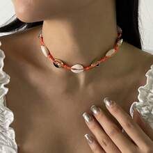 1pc Handmade Bohemian Metal Shell Necklace, Suitable For Women To Wear During Summer Beach Vacation - Shell - View 11