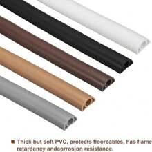 3mX2cm Floor Cable Cover PVC Cord Protector Self-Adhesive Power Cable Protector Extension Electric Wire Duct Slot Cable Manage