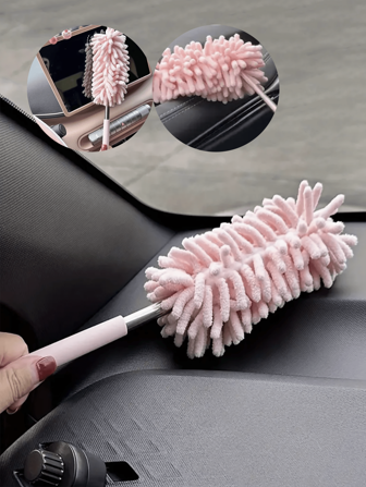 Spazzolino mini per auto, strumento per la pulizia della polvere retrattile e pieghevole in microfibra per interni di casa e auto - in fibra di poliestere