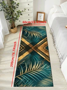 1pc 'Metal Leaves' Non-Slip Runner Rug, Machine Washable, Carpet For Entryway Living Room Bedroom Room, Outdoor Patio Garden Yard Decor Rug, Home Decor, Room Decor, Area Rug, Tapestry