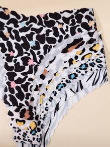 10 件/包 - 女士无缝波浪边内裤，舒适性感亲肤面料女士无缝内裤 - 彩色 - 查看 4