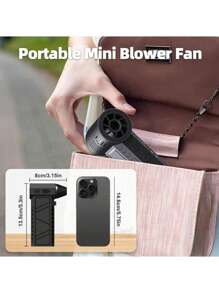 Mini ventilador a turbina, soplador de aire con turbina a 130,000RPM, soplador eléctrico de 3 velocidades ajustables, velocidad del viento 52m/s con motor sin escobillas, ventilador manual de alto rendimiento para automóviles, para inflar cojines de aire, secar mascotas, secador de pelo para barbacoa