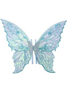 1 pièce d'aile de fée papillon avec feuille d'or, costume de déguisement pour fête, bal, représentation