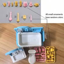 1 Set Miniatuur Meubels Simulatie Model Speelgoed Badkamer Wastafel Toilet Set Speelgoed & Geschenken Mini Creatief Speelgoed Voor Tieners Hobby's Collecties Feestartikelen Bureaublad Decoratie Drukontlastings Speelgoed