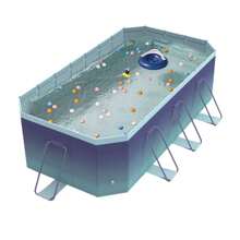 Swimming Pool, Large Non-Inflatable Adults Outdoor Pools, Ice Blue, 113" X 66" X 20" - Blue - View 6