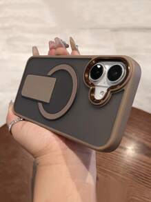 Luxury Matte Semi-Transparent Magnetic Wireless Charging Phone Case With Stand Compatible With Apple 16 15 14 13 12 11 Pro Max Plus, Metal Camera Ring, Shock Proof, Soft Bumper, Hard Back Cover Waterproof Anti-Fall Scratch Resistant - Desert Gold - View 6