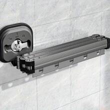 Space-Saving Collapsible Drying Rack With Suction Cups - No Drilling Required, Invisible Design For Balconies And Travel - black - View 1