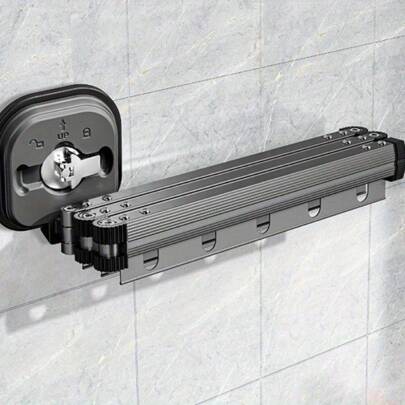 Space-Saving Collapsible Drying Rack With Suction Cups - No Drilling Required, Invisible Design For Balconies And Travel