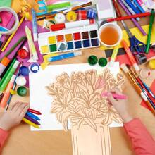 1 Piece Wooden Floral Decoration, Mother's Day Gift, Birthday Card For Mom, Table Centerpiece, Laser Wood Bouquet Card DIY Wooden Craft Flowers, DIY Fillable Colors Wooden Flowers, Suitable For Mom, Grandmother, Teacher Gifts Graduation