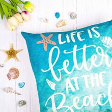 4PCS Whaline Summer Beach Pillowcase, Tropical Ocean Cushion Cover, Linen Blue Throw Pillow Cover, Summer Decorative Cushion Cover, Indoor & Outdoor Sofa Bed, Sofa Home Decoration, Single Side, No Pillow Core