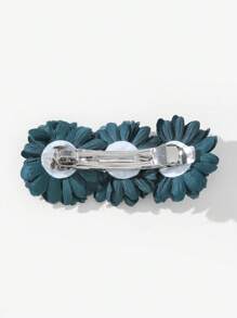 1 件波西米亚风格花卉发夹适合旅行、度假和节日佩戴 - 墨綠色 - 查看 3