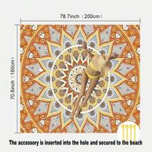 1 Stück Mandala Muster Oversized Stranddecke, leicht und strapazierfähig, Große Größe geeignet für Erwachsene Strandreisen, Camping, Wandern, Picknick