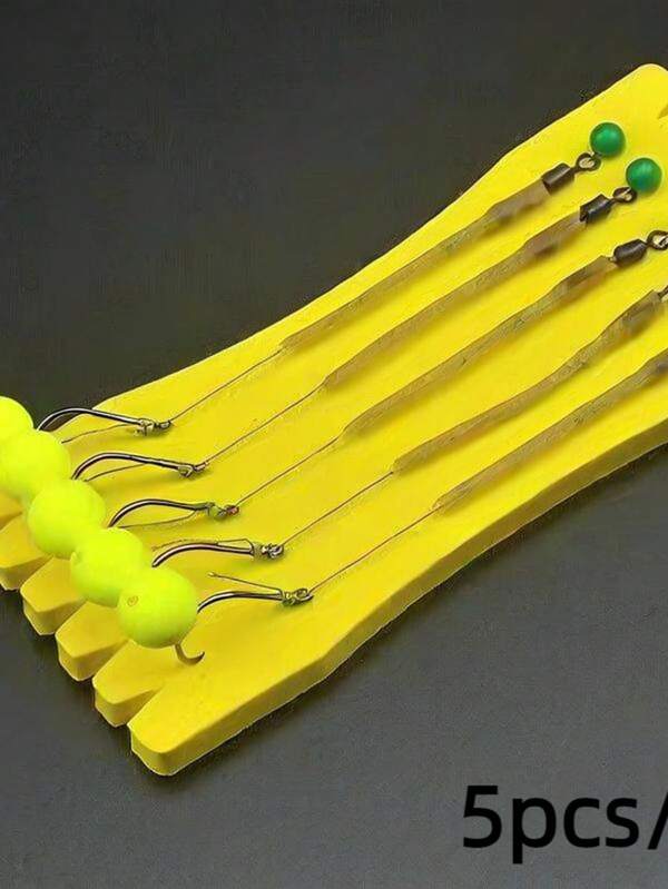5pcs/SetCarp Fishing Group, European Carp Fishing Method, Sea Pole Casting, Lake And Reservoir Fishing, Reverse Bottom Fishing Hook Fishing, Floating Pearl Fishing
