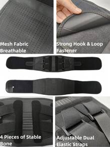 Đai hỗ trợ lưng dưới được thiết kế cho cả nam và nữ, hỗ trợ thắt lưng cho người bị thoát vị đĩa đệm, nâng vật nặng, thoáng khí và có thể điều chỉnh kép, phụ kiện tập gym - màu đen - Xem 7