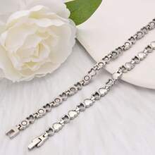 Elegant Fashion Heart Cutout Couple Bracelet, Handcrafted Adjustable, Perfect Gift For Valentine's Day Or Mother's Day