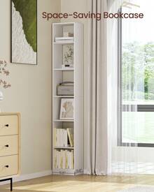 Hzuaneri Bookshelf, Bookcase, Cube Shelf, Modern Open Wooden Shelving Unit, Storage Shelves And Display Racks For Living Room, Home Office, Bedroom, 5/6/7-Tier, White