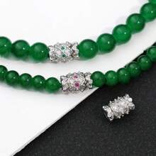 1pc Platinum Jade Screw Buckle Universal Buckle Single Row Necklace Connection Bead Chain Buckle DIY Accessory - Multicolor - View 6