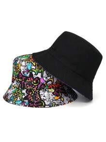 1pc Unisex Bucket Hat Reversible Bucket Hat Travel Panama Hat Sun Cap Hats For Men And Women - Bucket Hat - View 3