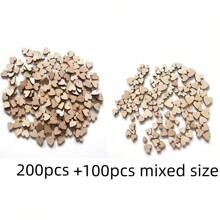 Pack Of 100 Wooden Hearts, 12 Mm Wooden Hearts, Wooden Hearts For Labeling, Wooden Hearts, Small Decoration, Wedding Decoration, Confetti Decoration For Birthday, DIY, Craft, Table,Christmas