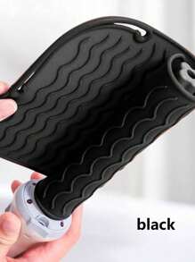1/2pcs High-Temperature Silicone Mat Set, Portable Travel Hot Tool Organizer Mat Fits Curling Iron/Straightener/Styler, Foldable Heat-Resistant Protective Pad, Salon-Grade Safe Heat Insulation Accessory
