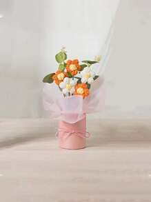 1 件情人节礼物毛绒花束，手工针织花束，向日葵花束，仿真玫瑰花束，适合情人节、生日、母亲节、圣诞节、复活节 - 彩色 - 查看 16