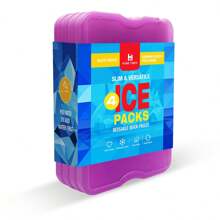 Juego de 4 paquetes de paquetes de hielo delgados Home Times, paquetes de hielo reutilizables de congelación rápida y ahorro de espacio para loncheras o neveras, multicolor (caja vacía sin agua), regalo para el padre - color - View 15
