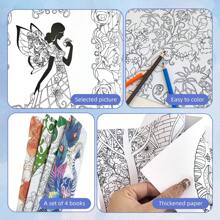 4 PIEZAS Libro para colorear de gran tamaño con diseños pintados a mano y que ayuda a reducir el estrés, con 24 páginas de patrones para colorear que incluyen ilustraciones de pájaros, plantas y jardín, indicado para mujeres, hombres, niñas y adolescentes - Fácil, divertido y alivia la ansiedad. Puede utilizarse como regalo de vuelta al colegio, regalo de cumpleaños, regalo de fiesta o regalo de relajación artística.