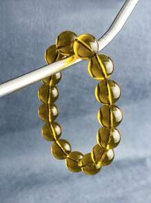 2025 New Hot Selling Amber Resin Bead Bracelet, Single Strand Round Bead Bracelet, Fashionable Men's Jewelry, Elastic Buddha Bead Bracelet, Valentine's Day Gift, Gift For Boyfriend, Gift For Dad - Bracelet - View 5