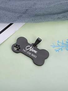Cutstomiszed Stainless Steel Durable Pet Tags - Engraved Personalized Dog Tags, Cat Tags ,Bone Shaped Pet Tags, Available In Multiple Colors,Including Color, Silver, Gold , Rose Gold, Blue, Black,DIY Pet Tags With Phone Numbers And Names,Pet Collar Tags, For Small Large Dogs Cats