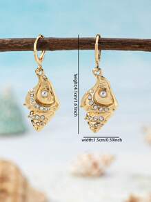 1 para kolczyków z muszli morskiej w stylu plażowym, kolczyki z ślimakiem morskim, biżuteria plażowa, akcesoria wakacyjne dla kobiet