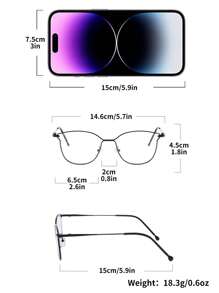 1pc Metal Cat-Eye Hollow Frame Ultra-Light Decoration Mirror, Multi-Purpose Indoor Computer Mirror & Outdoor Photochromic Fashion Glasses For Summer Beach Vacation,Outdoor,Travel - Transparent to Black - View 4