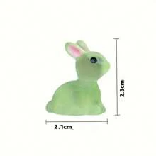 10/18/36 pièces Mignon mini lapins en résine lumineux, figurines micro lumineuses dans le noir, micro-paysage de lapin, accessoires de jardin, petit cadeau de rentrée scolaire