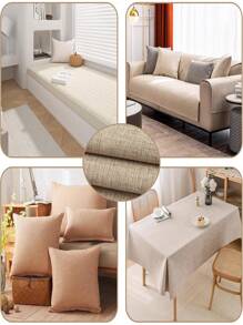 1pc Linen Cotton Blended Fabric, Suitable For Wedding Tablecloth, Cushion, Pillow, Sofa Lining, DIY