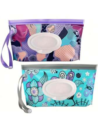 1 pièce Boîte de lingettes, Pochette de lingettes humides réutilisable portable, Distributeur de lingettes, Porte-lingettes humides de voyage, Cadeau de Noël, Halloween, Jour de Thanksgiving, Trousse de maquillage, Accessoires de maquillage, Essentiels de voyage, Organisateur de voyage pour la plage, les vacances d'été, la rentrée scolaire, les accessoires de voyage, les vacances