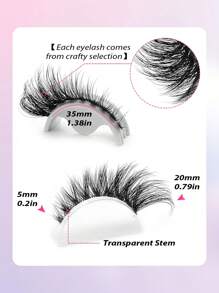 Asiteo 5 Pairs Upgraded Fluffy Cat Eye False Eyelashes, Faux Mink Lashes, Natural Curly & Fluttery, Dense & Realistic, Elongating Lash, Soft & Transparent Band - 眼尾拉長款 - 查看 5