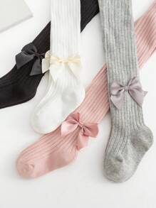 4 đôi tất quần legging trơn màu trơn cho bé gái và trẻ em mùa xuân và mùa thu - Nhiều màu - Xem 4