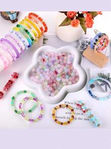 160pcs/400pcs/300pcs/8mm/840pcs6mm Gradient Multicolor Glass Round Beads For Bracelets, Necklaces, Earrings, Jewelry, Jewelry Making, Beads, Crystal Beads, DIY Crafts, Crystal Sets, Healing Chakra Beads, Suitable For Holiday Decoration, Wedding Decoration, Valentine's Gifts. Accessories Include Two Elastic Wires, 1 Scissors, And 60 Beads