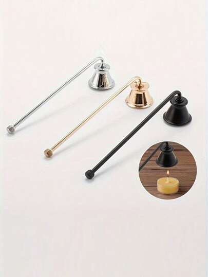 1pc, Stainless Steel Candle Snuff Bottle, Long Handle Bell Flame Extinguisher, Candle Accessories Gifts Birthday Graduation