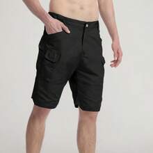 Men's Waterproof Tactical Shorts Outdoor Cargo Shorts, Lightweight Quick Dry Breathable Hiking Fishing Cargo Shorts - 黑色 - 查看 4