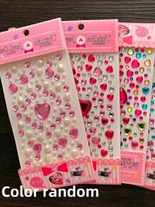 Autocollants de pierres précieuses, autocollants de strass de bandes dessinées, jouets éducatifs DIY pour jeunes, autocollants récompenses, couleurs assorties, peuvent être utilisés pour les déguisements et la rentrée scolaire