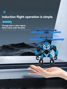 Gesture Sensing Hover Aircraft Sci-Fi Warrior Sensing Levitation Flying Toy, Smart Gesture Sensing Crash-Resistant Levitating Mecha Aircraft Helicopter Drone Toy Gift For Children