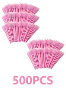 100/50/10pcs Disposable Mascara Wands, Mascara Brush, Eyelash Makeup Brush, Eyelash Spoolie Brush, Bendable Disposable Eyebrow Spoolie, Eyelash Brush For Eyelash Extension, Eyebrow Spoolie, Castor Oil Brush (Pink)