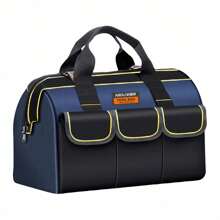 1-Piece Set 13in/20in Tool Bag 1680D Oxford Cloth Wear-Resistant And Waterproof High-Capacity Electrician Carpenter Portable Storage Handbag - Blue - View 2