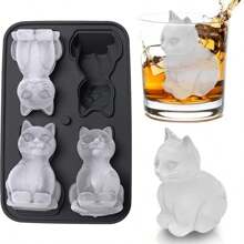 1 件装硅胶冰格，卡通猫冰淇淋模具，家用制冰机，冰球，冰棍模具 - 彩色 - 查看 7