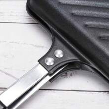 UBRAVOO Non-Stick Camping Sandwich Panini Maker With Handle, Double Sided Frying Pan Sandwich Flip Pan, Stovetop Toasted Sandwich Maker Pan For Home, Kitchen, Breakfast - Black - View 4