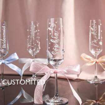 Bridesmaid Glass, Personalized Glass, Bridal Party Glasses, Bridesmaid, Bride Glass, Maid Of Honor, Champagne Flute, Personalized Gifts,Multi-Functional, Quick Dry,Anti-Mold,Reusable,Ornamental,Cute,Stylish,Exquisite,Adorable,Tidy,High-Quality,Modern,Custom,Personalized,Unique,Brunch-Ready,Customized Wine Glasses,Warm Ambience